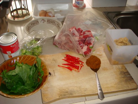 ผัดเผ็ดสะตอซี่โครงอ่อนหมู
